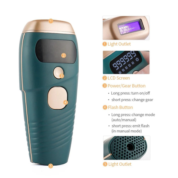 Painless IPL Laser Hair Removal with 999,999 Flashes - PulsePlay Tech