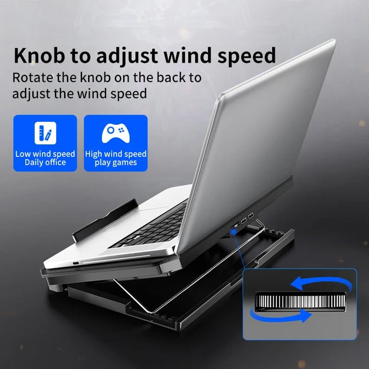 PulseCool Q100: 17 - Inch Gaming Laptop Cooler with LED Screen - PulsePlay Tech