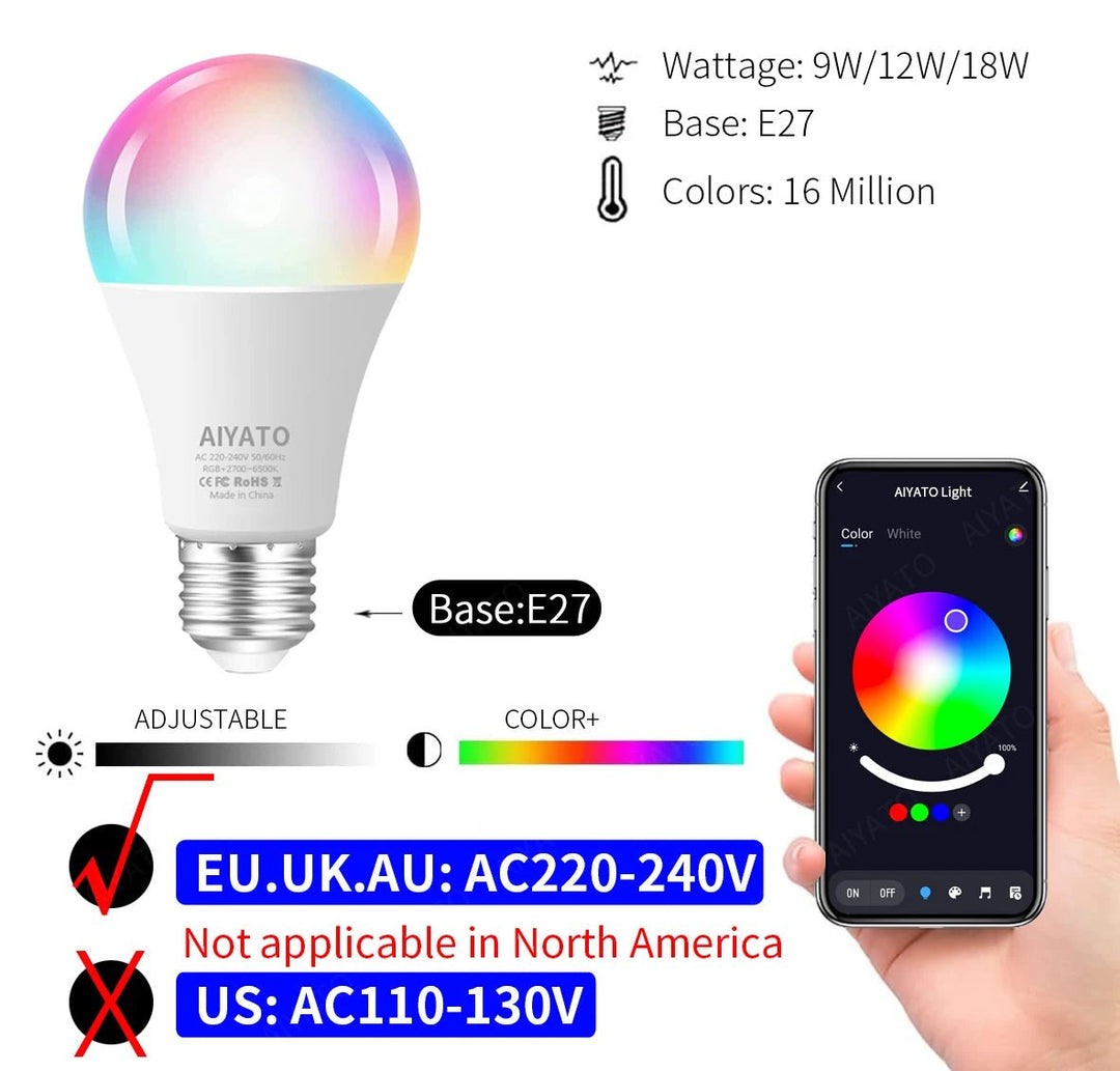 PulseGlow Smart LED Bulbs: RGB & White Spotlight with Remote Control - PulsePlay Tech