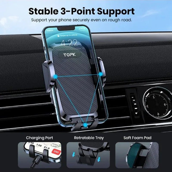 PulseGrip: Gravity Sensor Car Phone Holder for Air Vent - PulsePlay Tech