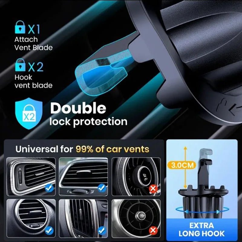 PulseGrip: Gravity Sensor Car Phone Holder for Air Vent - PulsePlay Tech