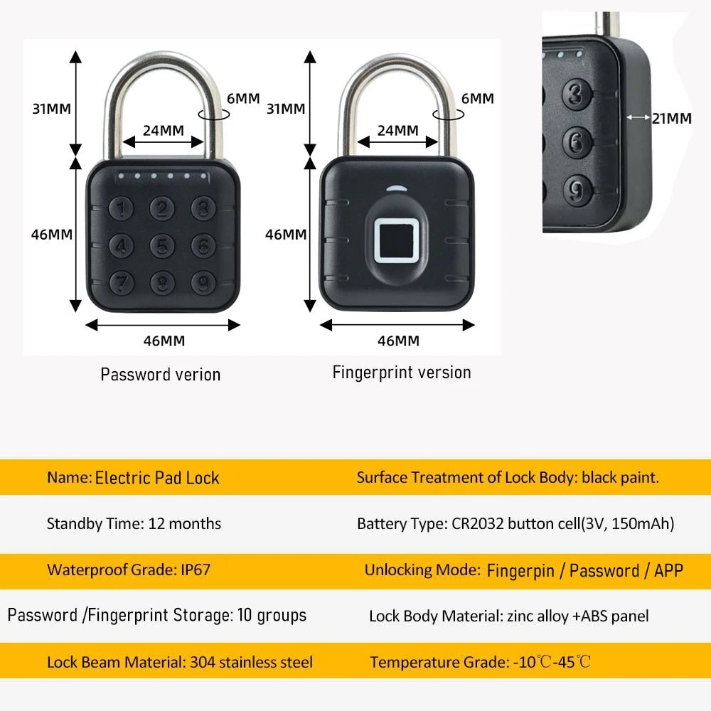 PulseLock Pro: Bluetooth Fingerprint Padlock for Digital Security - PulsePlay Tech