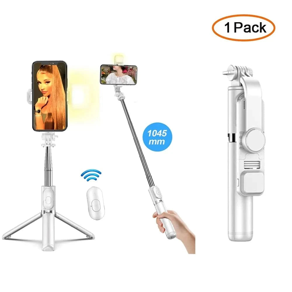 Bluetooth Selfie Stick with Tripod & Fill Light  - PulsePlay Tech